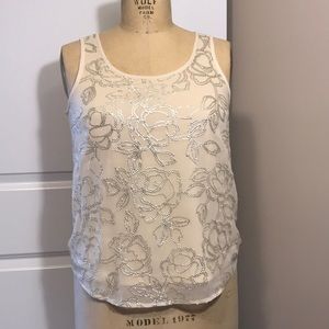 Lauren Conrad Lace & Sequined Top